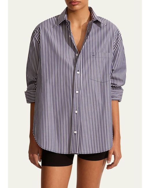 Matteau Blue Classic Stripe Shirt - Bci Cotton