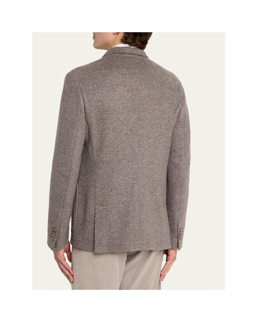 Fedeli Brown Double-Face Cashmere Chore Jacket for men