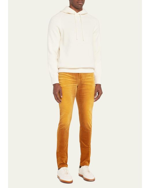Monfrere Orange Greyson Luxe Velveteen Skinny Pants for men