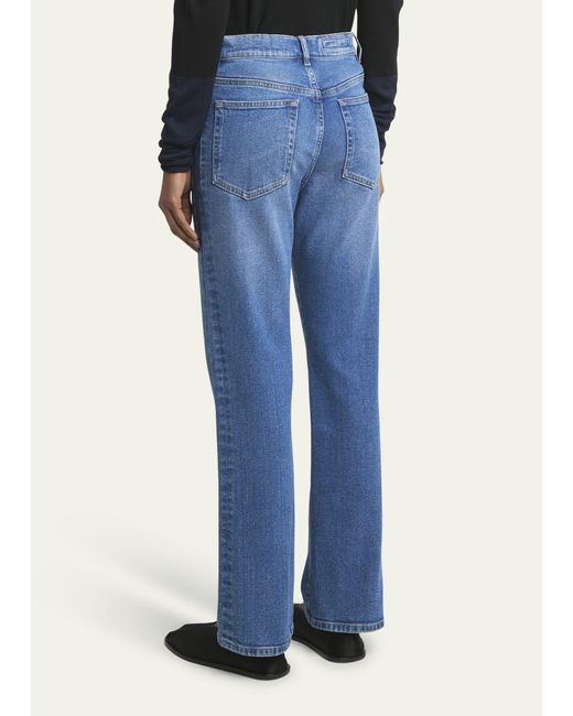 Proenza Schouler Blue Jasper High-rise Straight-leg Ankle Jeans