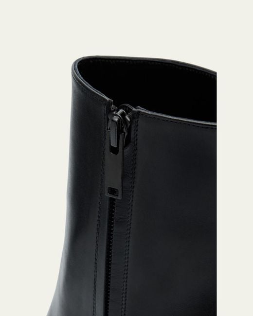 Manolo Blahnik Black Ofaralo Leather Booties