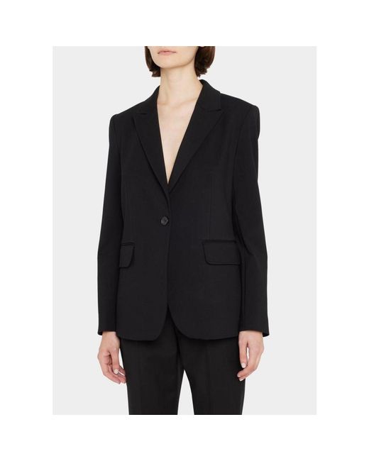 Kobi Halperin Black Collette Peak-Lapel Single-Button Jacket