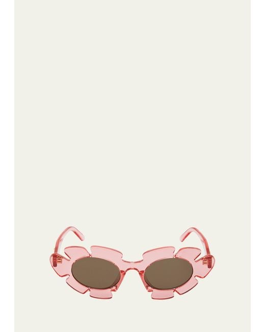 Loewe Pink Flower Acetate Cat-eye Sunglasses