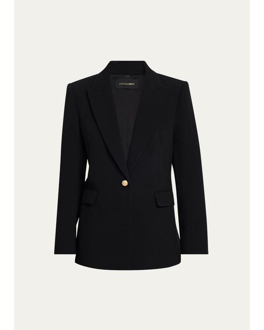 Kobi Halperin Black Rue Single-Button Crepe Jacket