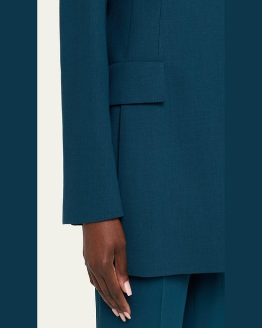 Akris Blue Alvar Open Tailored Jacket