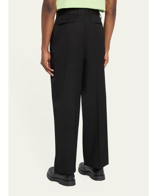 Versace Black Wool Twill Formal Trousers for men