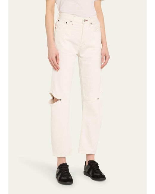Still Here Natural Cowgirl Cut-out Jeans