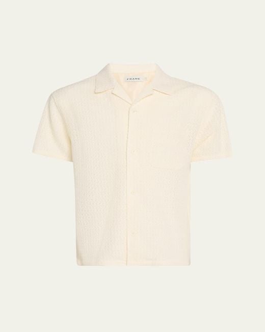 FRAME Natural Open Weave Camp Shirt for men