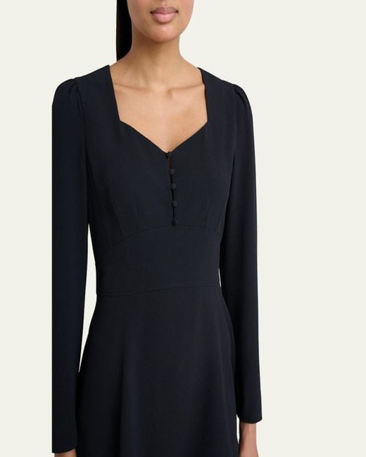 Chloé Blue Button-Front Long-Sleeve Mini Dress