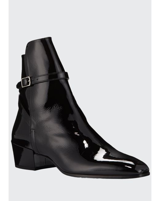 saint laurent patent leather boots