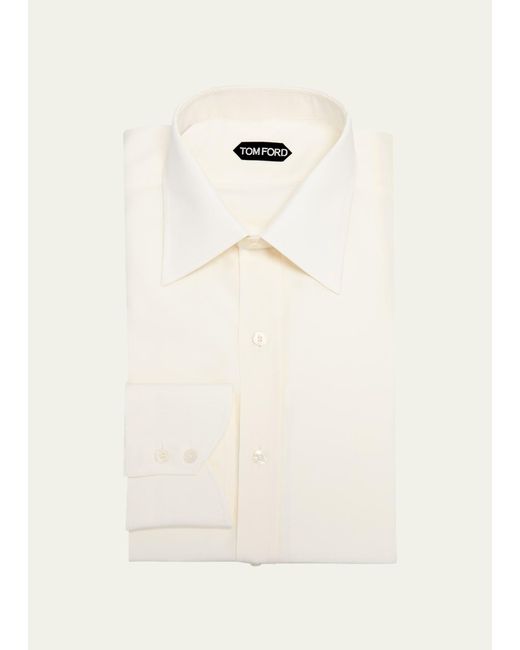 Tom Ford Natural Cotton-silk Slim Fit Dress Shirt for men