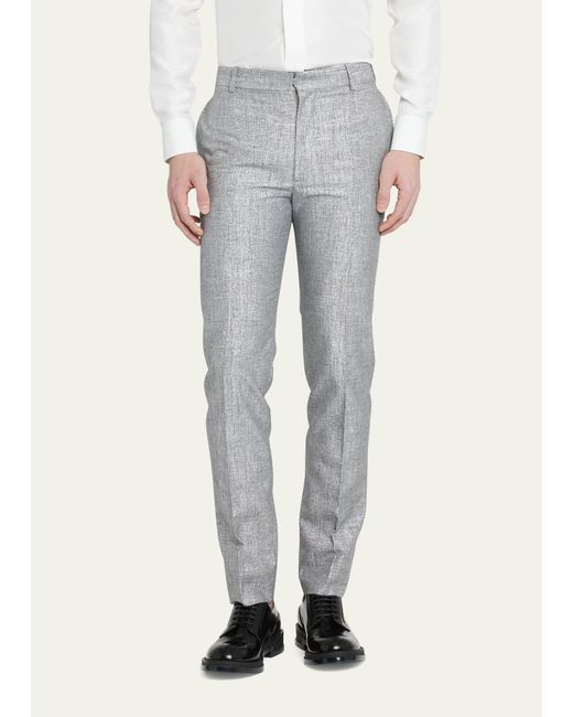 Alexander McQueen Gray Metallic Cigarette Trousers for men