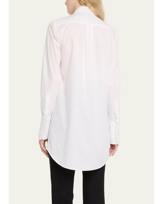 Libertine White Bark Man Long Classic Button-front Shirt With Crystal Embellishment