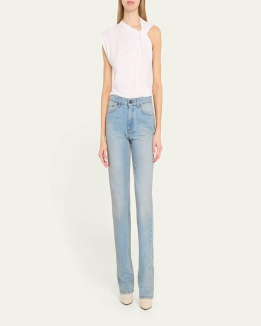 Isabel Marant Natural Nayda Twisted Cap-Sleeve T-Shirt