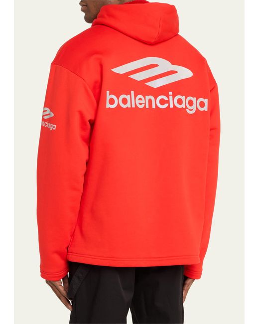 Balenciaga Red 3b Sports Icon Water-repellent Ski Hoodie for men