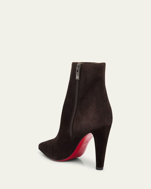 Christian Louboutin Black Vibella Suede Sole Booties