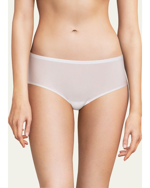 Chantelle White Soft Stretch Mid-rise Hipster Briefs