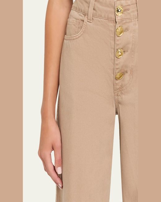 L'Agence Natural Liora High-Rise Wide Cropped Jeans