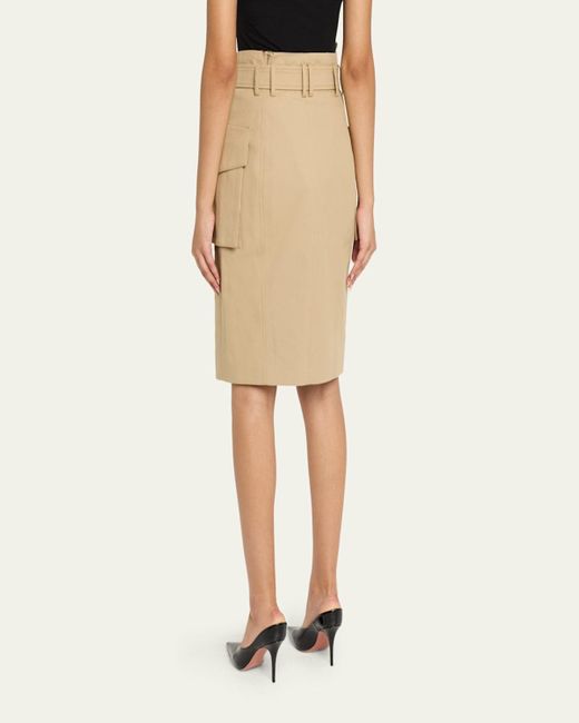 Balmain Natural Belted Cargo Skirt