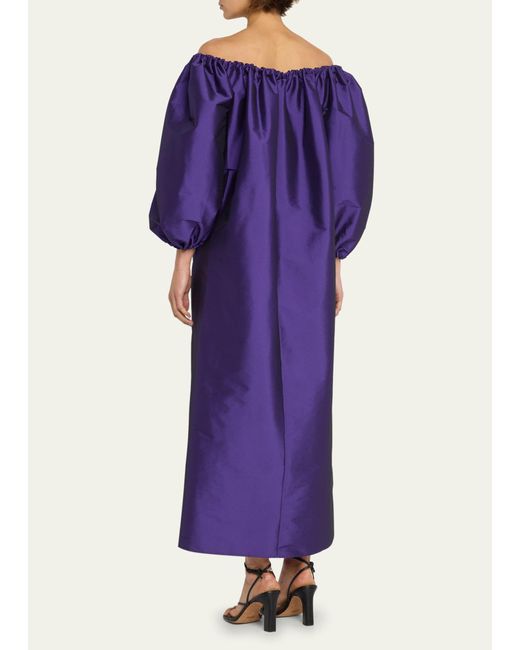 BERNADETTE Purple Bobby Off-shoulder Maxi Dress