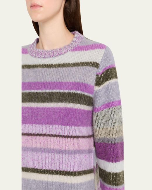 The Elder Statesman Pink Stripe Cashmere Sweater