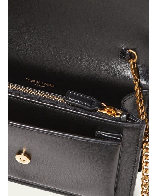 Saint Laurent Black Sunset Medium Ysl Top-handle Crossbody Bag In Smooth Leather