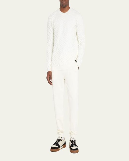 Fendi Natural Match Leather Ff-Logo Low-Top Sneakers for men
