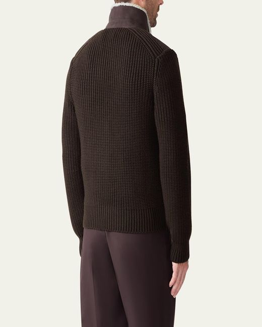 Mackage Black Jonathan Mixed-Media Shearling Jacket for men