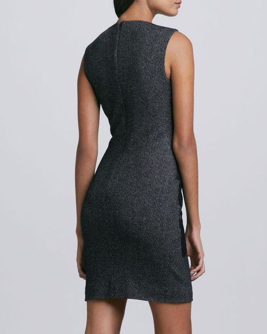 Theory Black Subtle Draped Mock-Neck Top