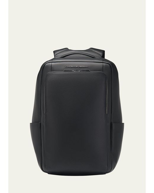 Porsche Design Black Roadster Leather Medium Backpack for men