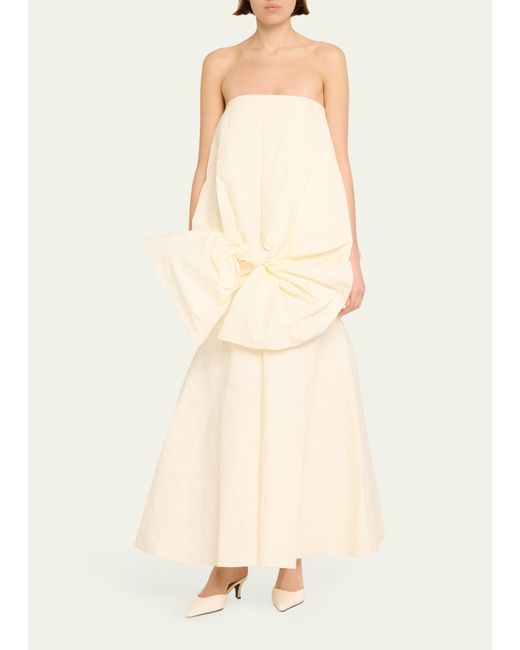 Christopher John Rogers Natural Strapless Tie Front Bubble Gown