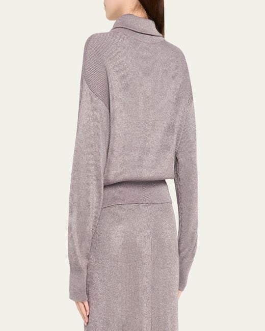 Brunello Cucinelli Brown Sparkly Zip Jacket
