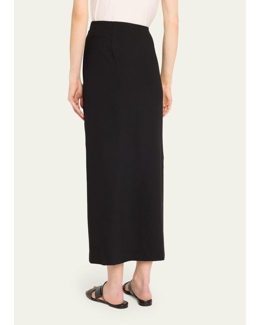 Matteau Black Crepe Column Midi Skirt