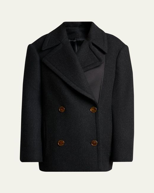 Lanvin Black Wool Oversized Double-Breasted Coat