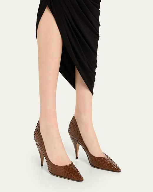 The Row Natural Liisa Python Stiletto Pumps