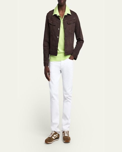 Tom Ford Green Classic-Fit Cotton Knit Polo Shirt for men