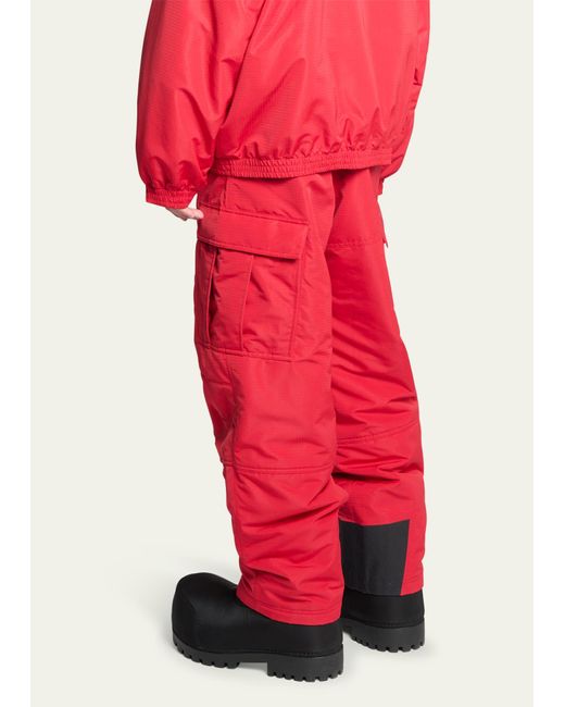 Balenciaga Red 3b Sports Icon Ski Cargo Pants for men