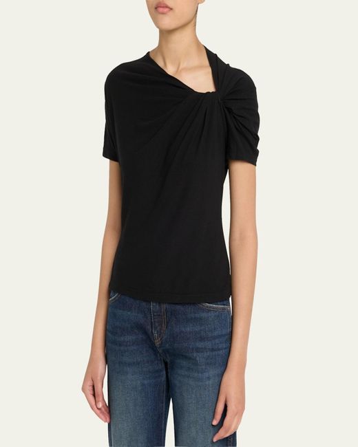 A.L.C. White Liz Short-Sleeve Twist Top