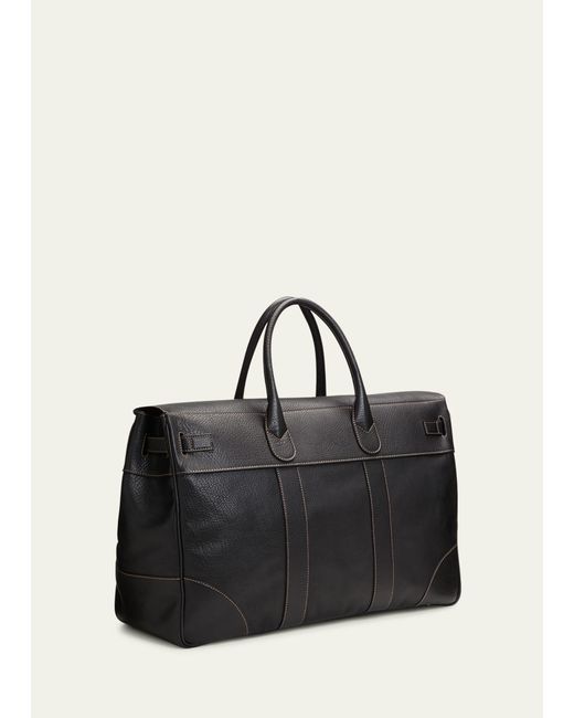 Brunello Cucinelli Black Weekender Country Duffel Bag for men