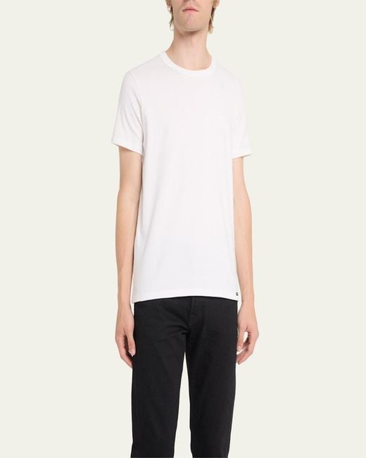 Tom Ford Blue Solid Stretch Jersey T-Shirt for men