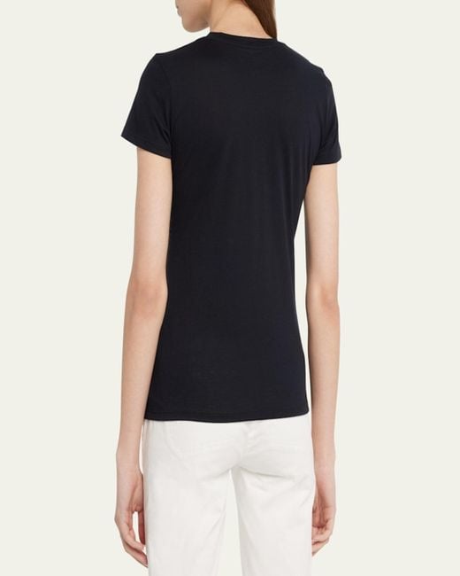 Vince Black Essential Crewneck Pima Cotton Tee