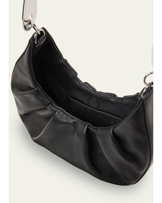 Puppets and Puppets Black Spoon Leather Hobo Bag