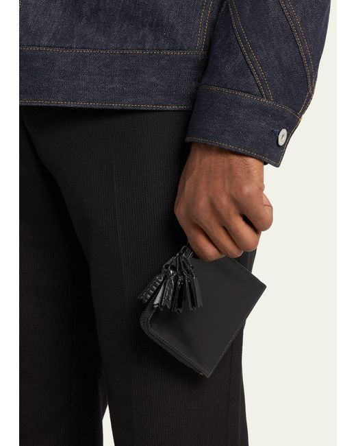 Comme des Garçons Black Zipper Medley Leather Zip Pouch for men