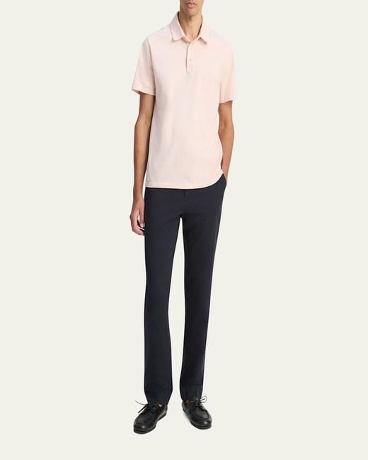 Vince Pink Garment-Dyed Polo Shirt for men