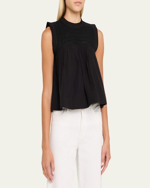 Sea Black Larissa Embroidered Tank Top