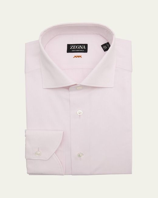 【新品/未使用】Ermenegildo Zegna ピンク ERMENEGILDO ZEGNA Men's Linen Short-Sleeve Shirt w/ Tags