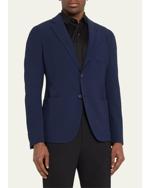 Giorgio Armani Blue Textured Suit Separate Jacket for men