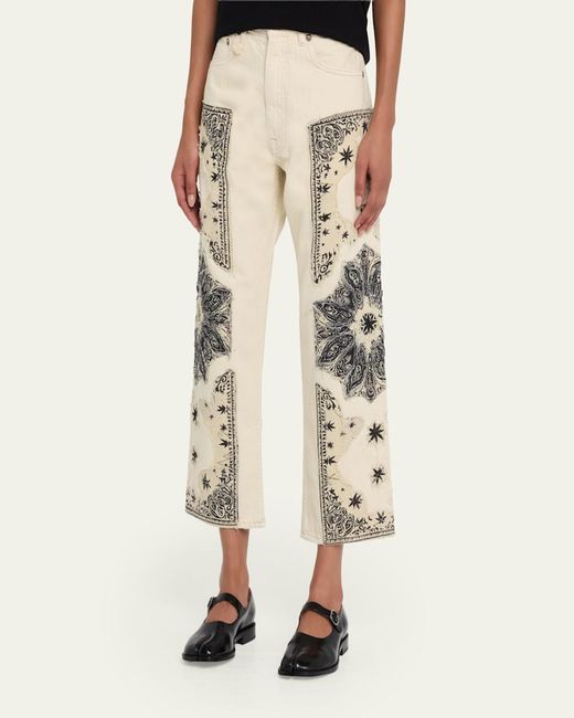 R13 Natural X-Boyfriend Patchwork Jeans