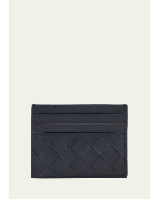 Bottega Veneta Black Intrecciato Leather Card Case for men