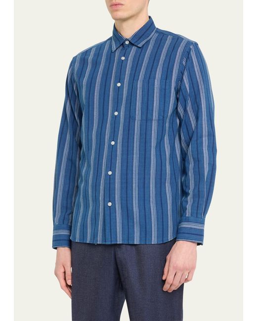 Original Madras Trading Co. Blue Striped Sport Shirt for men